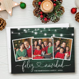 書道ハートグリーンウッドライトフェリーズNavidad シーズンカード