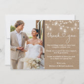 書道ハートジャー結婚ライトのクラフト サンキューカード (正面)