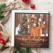 書道ハートスクリプトクリスマスウッドスクエア シーズンカード