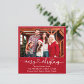 書道ハートスクリプトクリスマススクウェア赤 シーズンカード (スタンド正面)