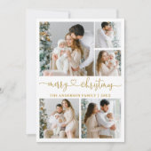 書道ハートスクリプトクリスマス金ゴールド5写真 シーズンカード (正面)