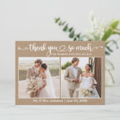書道ハートスクリプト2 Photo Kraft 結婚's サンキューカード (スタンド正面)