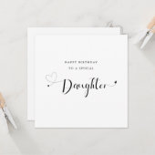 書道ハートドーモダンター誕生日 カード (正面/裏面インサイチュ)