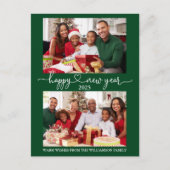 書道ハートハッピーニューイヤー緑2写真 ポストカード (正面)