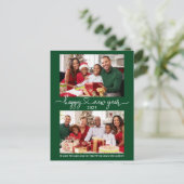 書道ハートハッピーニューイヤー緑2写真 ポストカード (スタンド正面)