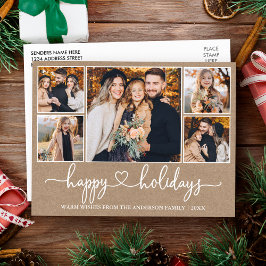 書道ハートハッピーホリデーズクラフト5写真 ポストカード