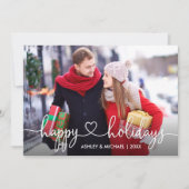 書道ハートハッピーホリデー写真 シーズンカード (正面)