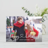 書道ハートハッピーホリデー写真 シーズンカード (スタンド正面)