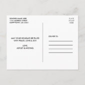 書道ハートハッピーホリデー写真 ポストカード (裏面)