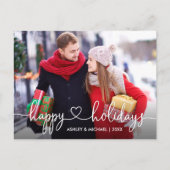 書道ハートハッピーホリデー写真 ポストカード (正面)