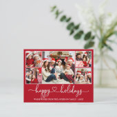 書道ハートハッピーホリデー5フォトレッド ポストカード (スタンド正面)