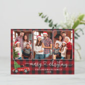 書道ハートプレイド3写真クリスマストラック シーズンカード (スタンド正面)