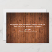 書道ハートミセス結婚さんの3枚のフォトウッド サンキューカード (裏面)