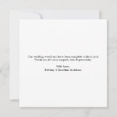 書道ハートミセス結婚の写真 サンキューカード (裏面)