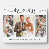 書道ハートミセス結婚の5枚の写真 フォトプラーク (正面)