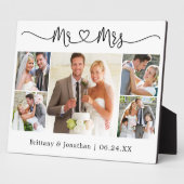 書道ハートミセス結婚の5枚の写真 フォトプラーク (側面)