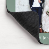 書道ハートミセス結婚ズ・セージ・グリーン マウスパッド (コーナー)