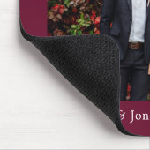 書道ハートミセス結婚・バーガンディ マウスパッド (コーナー)