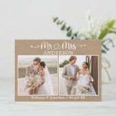 書道ハートミセス2 Photo Kraft 結婚's サンキューカード (スタンド正面)