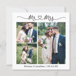 書道ハートミセス3写真結婚広場 サンキューカード