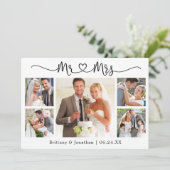 書道ハートミセス5写真結婚ズ サンキューカード (スタンド正面)