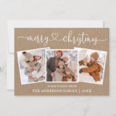 書道ハートメリークリスマスクラフト3写真 シーズンカード (正面)