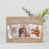 書道ハートメリークリスマスクラフト3写真 シーズンカード (スタンド正面)