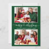 書道ハートメリークリスマスグリーン2写真 シーズンカード (正面)