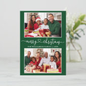 書道ハートメリークリスマスグリーン2写真 シーズンカード (スタンド正面)