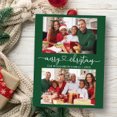 書道ハートメリークリスマスグリーン2写真 ポストカード