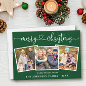 書道ハートメリークリスマスグリーン3写真 シーズンカード