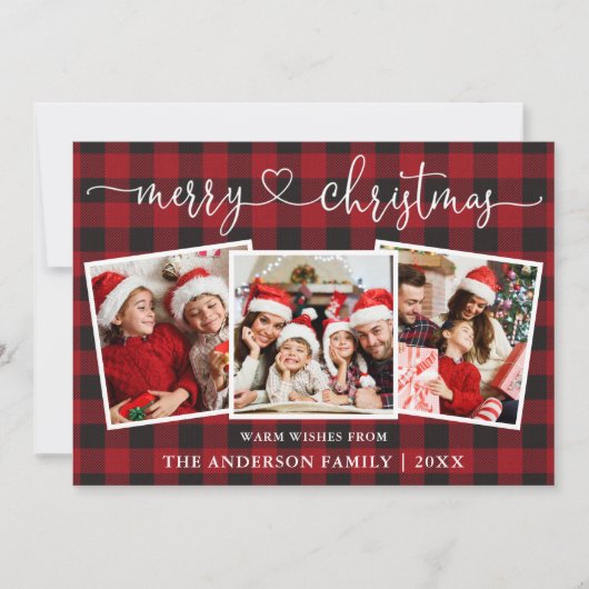 書道ハートメリークリスマスプレド3写真 シーズンカード (正面)