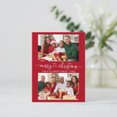 書道ハートメリークリスマスレッド2写真 ポストカード (スタンド正面)