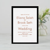 書道ハートモダン線結婚の押し 箔招待状 (立ち正面)