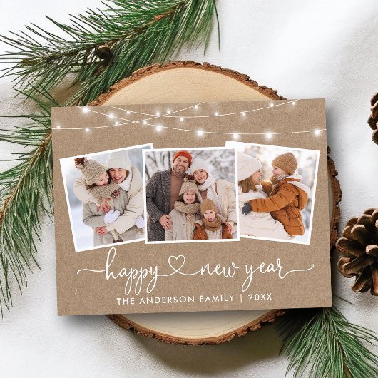 書道ハートライトクラフト新年3枚の写真 ポストカード