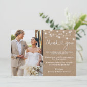 書道ハートライト結婚ズ写真クラフト サンキューカード (スタンド正面)