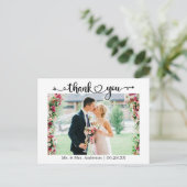 書道ハート写真ウェディングサンキュ ポストカード (スタンド正面)