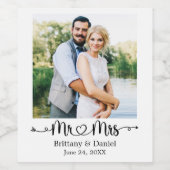 書道ハート写真ミセス結婚ズ ワインラベル (シングルラベル)