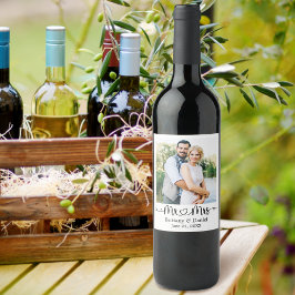 書道ハート写真ミセス結婚ズ ワインラベル