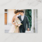 書道ハート写真結婚のサンゴQR RSVP エンクロージャーカード (裏面)