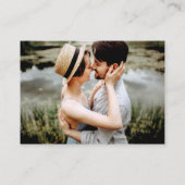 書道ハート写真結婚のSage Green QR RSVP エンクロージャーカード (裏面)