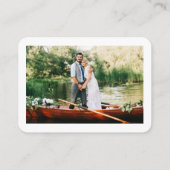 書道ハート写真結婚式RSVP QRホワイト エンクロージャーカード (裏面)