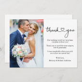 書道ハート写結婚真のサンキューカード サンキューカード (正面/裏面)