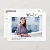 書道ハート卒業写真ありがとう ポストカード (正面/裏面)