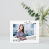 書道ハート卒業写真ありがとう ポストカード (スタンド正面)