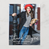 書道ハート卒業感謝写真 ポストカード (正面)