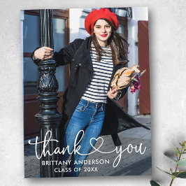 書道ハート卒業感謝写真 ポストカード