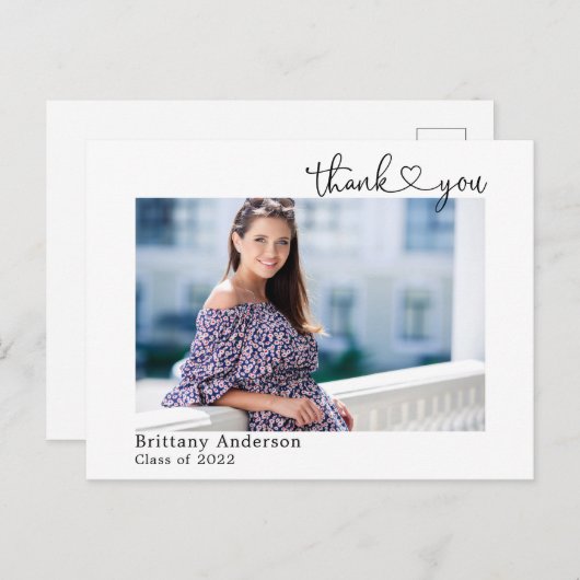 書道ハート台本大学院写真ありがとう ポストカード