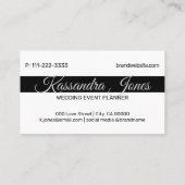 書道ハート形状白黒イニシャル 名刺 (裏面)