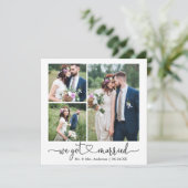 書道ハート得We結婚したの結婚3枚の写真 案内状 (スタンド正面)